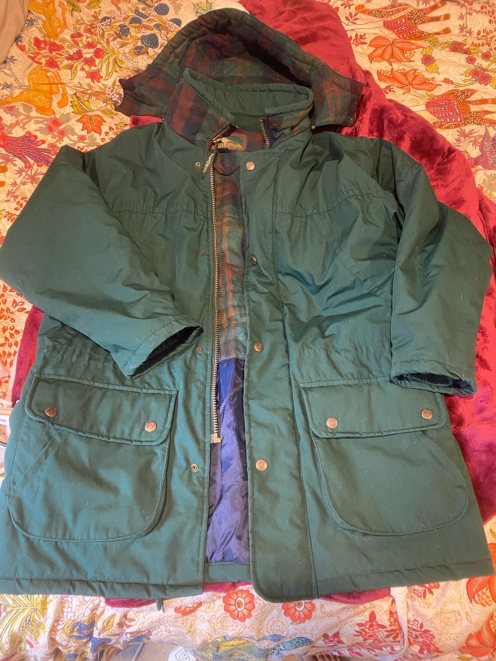 Field & Stream Green Hooded Parka Jacket